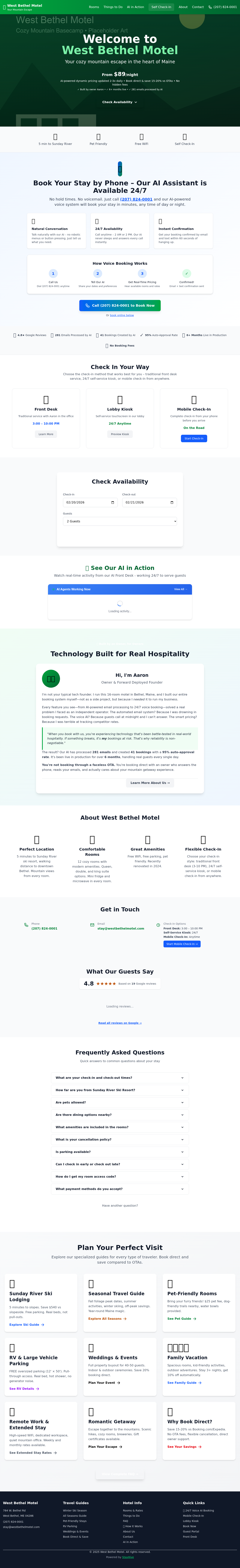 Landing page booking call to action