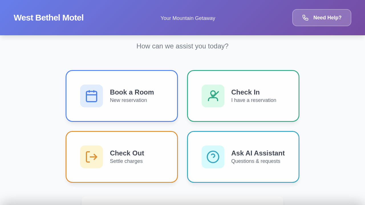 Kiosk check-in and check-out
